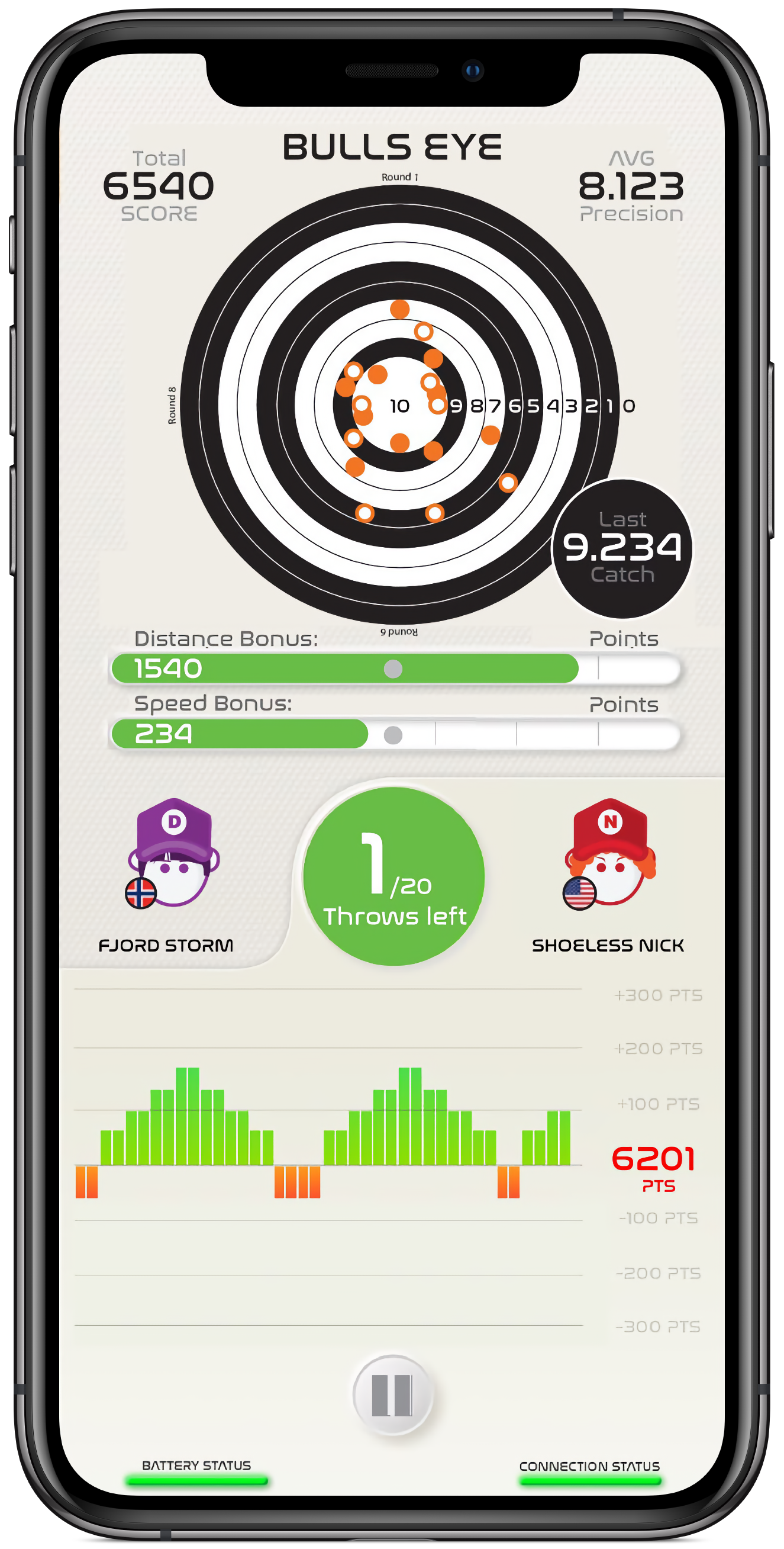 Screenshot of Playfinity Backyard Gaming app on phone