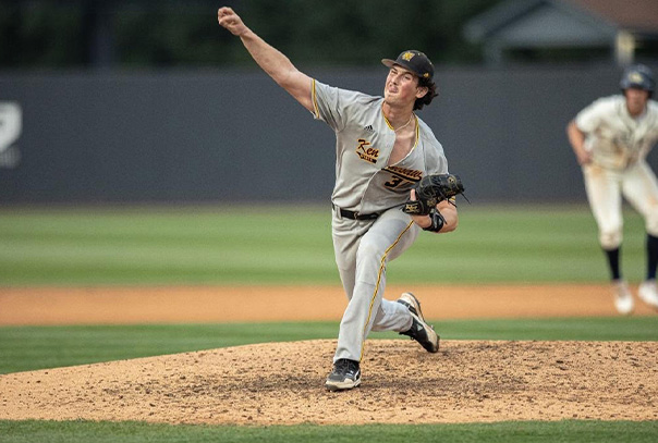 Smith Pinson of Kennesaw State University pitching in a game
